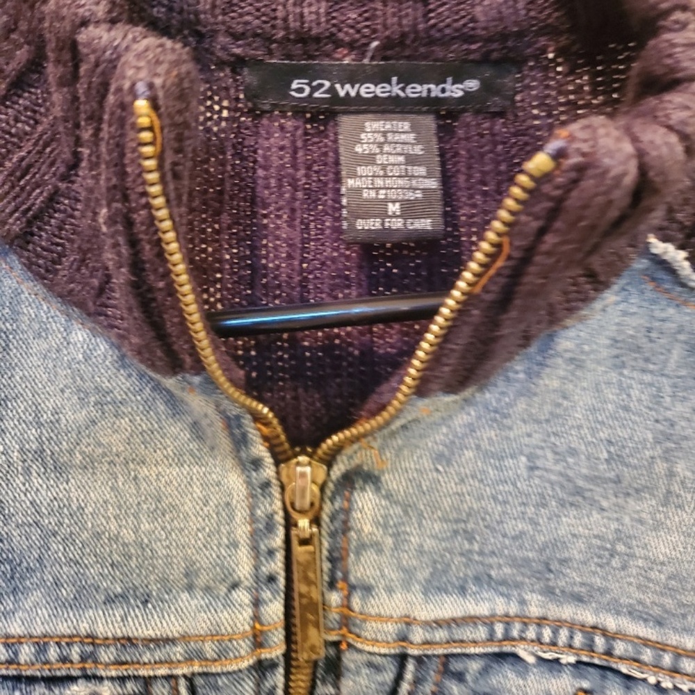 🦋Super Cute Jean and Black Sweater Jacket - Picture 2 of 7